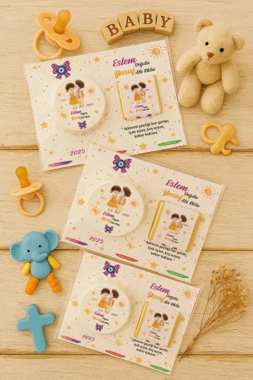 Yeni Doğan ve Baby Shower Çikolatalı Kapak Açacak Magnet Hediyelikleri