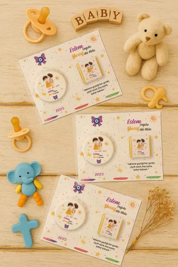 Yeni Doğan ve Baby Shower Çikolatalı Kapak Açacak Magnet Hediyelikleri