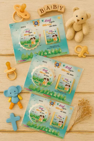 Yeni Doğan ve Baby Shower Çikolatalı Kapak Açacak Magnet Hediyelikleri