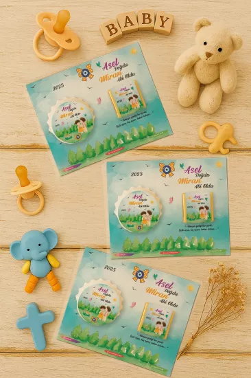 Yeni Doğan ve Baby Shower Çikolatalı Kapak Açacak Magnet Hediyelikleri