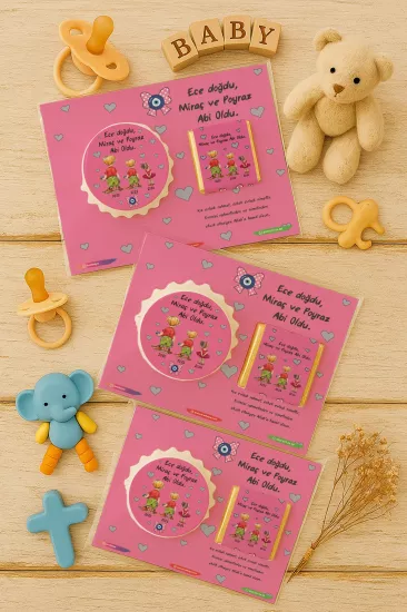 Yeni Doğan ve Baby Shower Çikolatalı Kapak Açacak Magnet Hediyelikleri