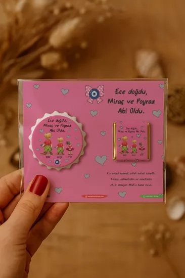 Yeni Doğan ve Baby Shower Çikolatalı Kapak Açacak Magnet Hediyelikleri