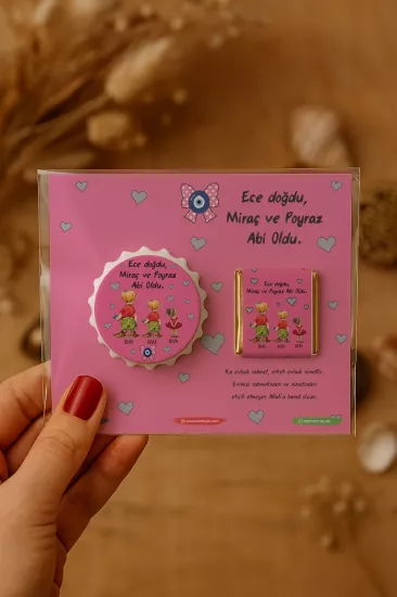 Yeni Doğan ve Baby Shower Çikolatalı Kapak Açacak Magnet Hediyelikleri