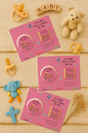 Yeni Doğan ve Baby Shower Çikolatalı Kapak Açacak Magnet Hediyelikleri