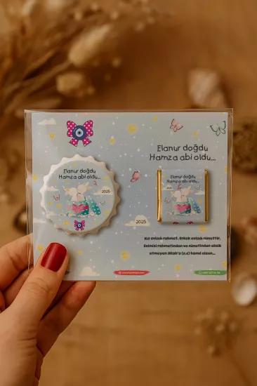 Yeni Doğan ve Baby Shower Çikolatalı Kapak Açacak Magnet Hediyelikleri