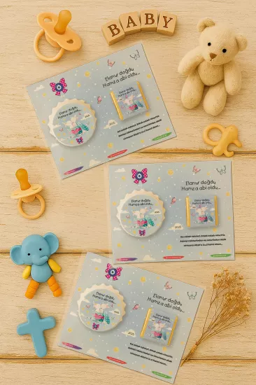 Yeni Doğan ve Baby Shower Çikolatalı Kapak Açacak Magnet Hediyelikleri