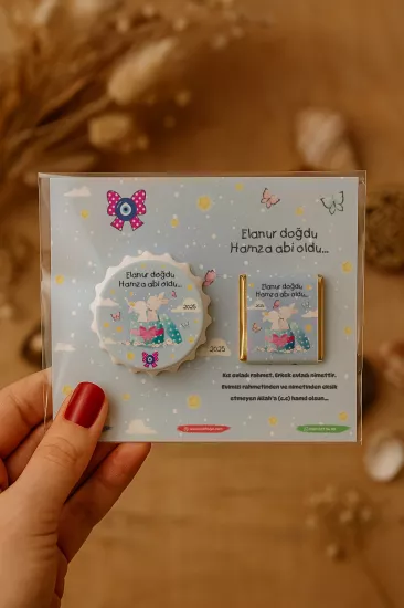 Yeni Doğan ve Baby Shower Çikolatalı Kapak Açacak Magnet Hediyelikleri