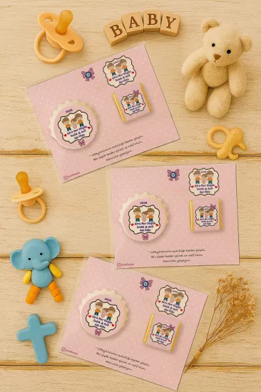 Yeni Doğan ve Baby Shower Çikolatalı Kapak Açacak Magnet Hediyelikleri