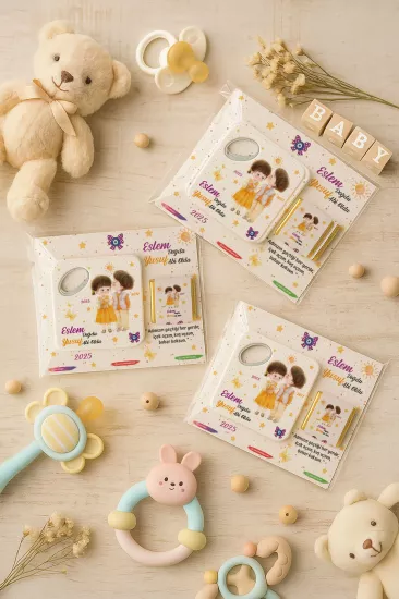 Kişiye Özel Çikolatalı Açacak Magnet – Baby Shower & Yeni Doğan Hediyesi