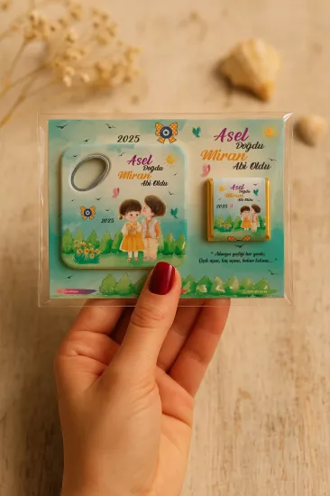 Kişiye Özel Çikolatalı Açacak Magnet – Baby Shower & Yeni Doğan Hediyesi