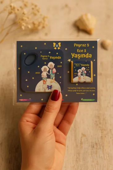 Kişiye Özel Çikolatalı Açacak Magnet – Baby Shower & Yeni Doğan Hediyesi