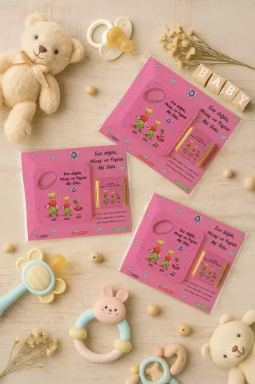 Kişiye Özel Çikolatalı Açacak Magnet – Baby Shower & Yeni Doğan Hediyesi