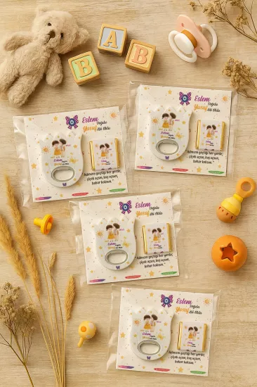 Kişiye Özel Çikolatalı Lale Açacak Magnet – Baby Shower & Yeni Doğan Hediyesi