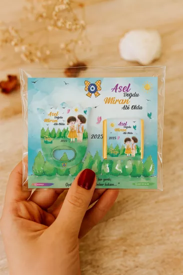 Kişiye Özel Çikolatalı Lale Açacak Magnet – Baby Shower & Yeni Doğan Hediyesi