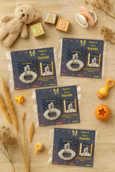 Kişiye Özel Çikolatalı Lale Açacak Magnet – Baby Shower & Yeni Doğan Hediyesi