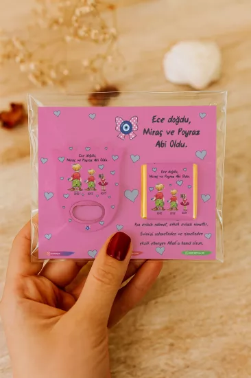 Kişiye Özel Çikolatalı Lale Açacak Magnet – Baby Shower & Yeni Doğan Hediyesi