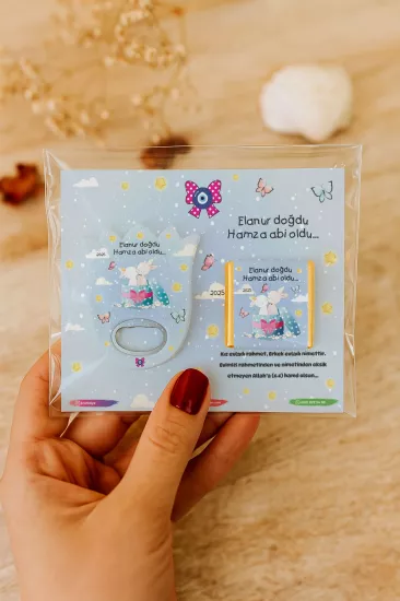 Kişiye Özel Çikolatalı Lale Açacak Magnet – Baby Shower & Yeni Doğan Hediyesi