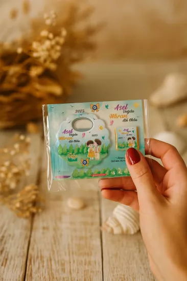 Kişiye Özel Çikolatalı Papatya Açacak Magnet – Bardak Altlığı Hediyelik