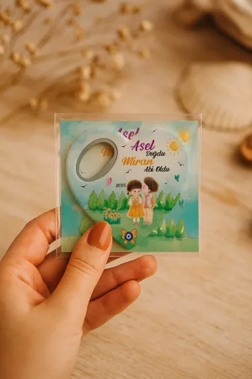 Jelatin Kartlı Kalp Açacak Magnet | Bebek ve Özel Gün Hediyesi