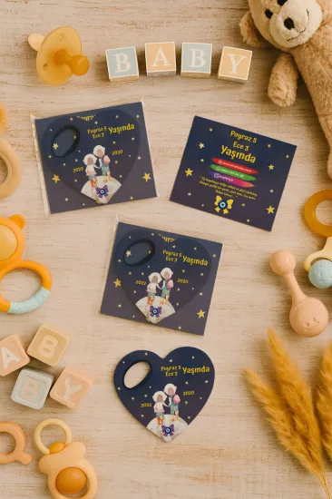 Jelatin Kartlı Kalp Açacak Magnet | Bebek ve Özel Gün Hediyesi