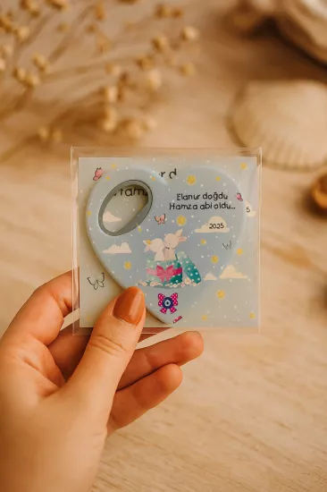 Jelatin Kartlı Kalp Açacak Magnet | Bebek ve Özel Gün Hediyesi