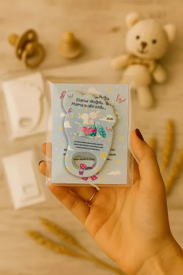 Kartlı Ayak İzi Açacak Magnet|Bebek Hediyelikleri