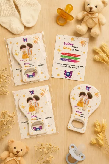 Jelatin Kartlı Bebek Hediyesi Balon Açacak Magnet | Baby Shower – Doğum Günü – Diş Buğdayı
