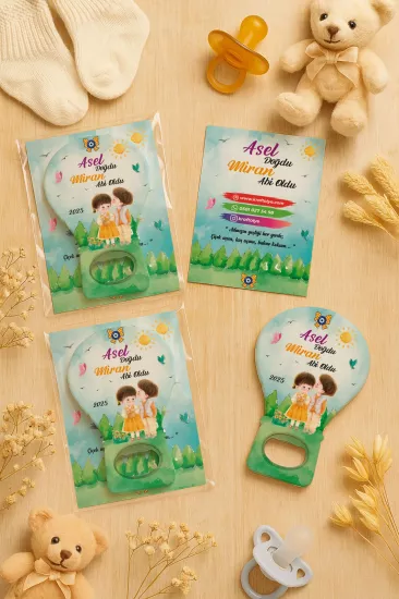 Jelatin Kartlı Bebek Hediyesi Balon Açacak Magnet | Baby Shower – Doğum Günü – Diş Buğdayı