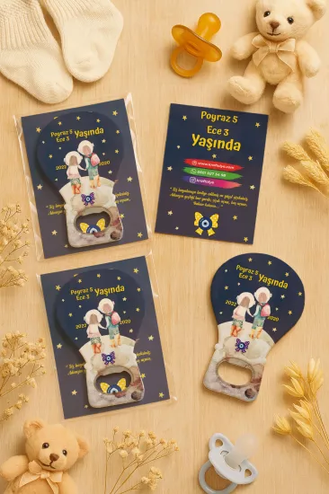 Jelatin Kartlı Bebek Hediyesi Balon Açacak Magnet | Baby Shower – Doğum Günü – Diş Buğdayı