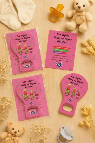 Jelatin Kartlı Bebek Hediyesi Balon Açacak Magnet | Baby Shower – Doğum Günü – Diş Buğdayı