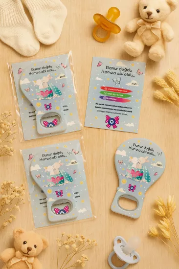 Jelatin Kartlı Bebek Hediyesi Balon Açacak Magnet | Baby Shower – Doğum Günü – Diş Buğdayı