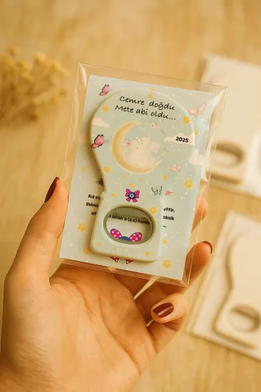 Jelatin Kartlı Bebek Hediyesi Balon Açacak Magnet | Baby Shower – Doğum Günü – Diş Buğdayı