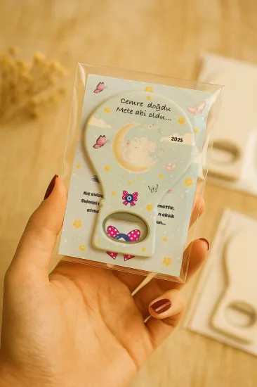 Jelatin Kartlı Bebek Hediyesi Balon Açacak Magnet | Baby Shower – Doğum Günü – Diş Buğdayı