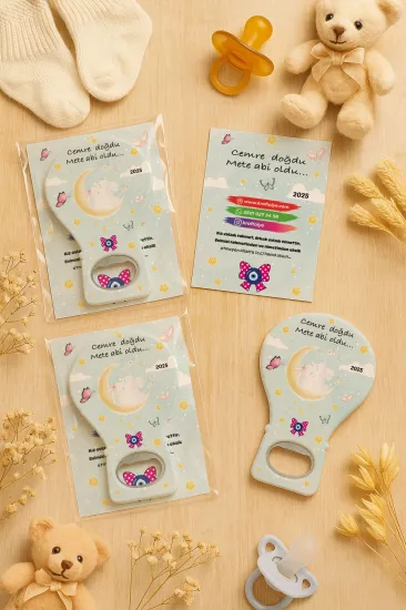 Jelatin Kartlı Bebek Hediyesi Balon Açacak Magnet | Baby Shower – Doğum Günü – Diş Buğdayı