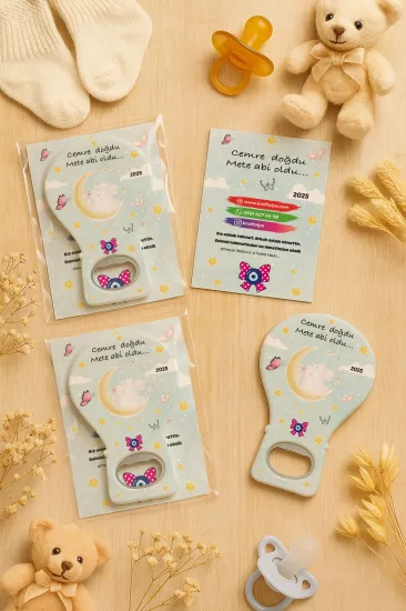 Jelatin Kartlı Bebek Hediyesi Balon Açacak Magnet | Baby Shower – Doğum Günü – Diş Buğdayı