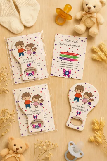 Jelatin Kartlı Bebek Hediyesi Balon Açacak Magnet | Baby Shower – Doğum Günü – Diş Buğdayı