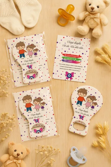 Jelatin Kartlı Bebek Hediyesi Balon Açacak Magnet | Baby Shower – Doğum Günü – Diş Buğdayı