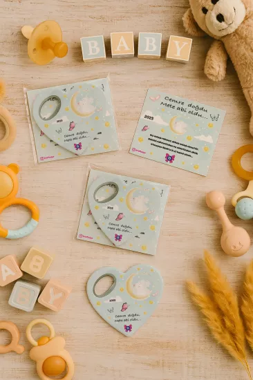 Jelatin Kartlı Kalp Açacak Magnet | Bebek ve Özel Gün Hediyesi