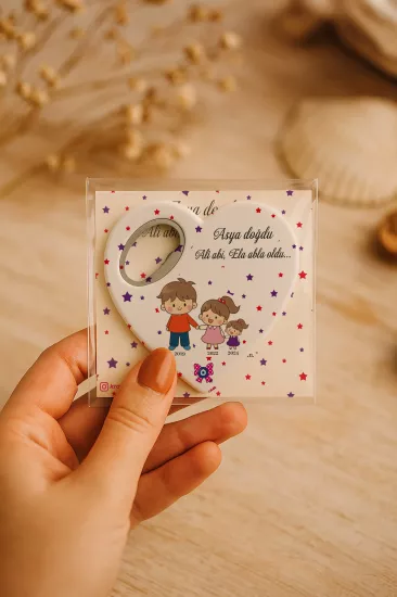 Jelatin Kartlı Kalp Açacak Magnet | Bebek ve Özel Gün Hediyesi
