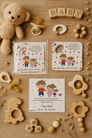 Abi Erkek Kardeş Temalı Kartlı Kare Açacak Magnet