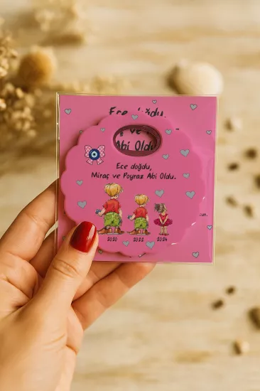 Kartlı Papatya Bardak Altlığı Açacak Magnet