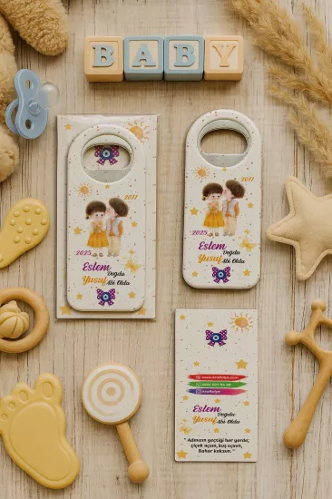 Kişiye Özel Kartlı Uzun Açacak Magnet | Bebek ve Özel Gün Hediyelikleri