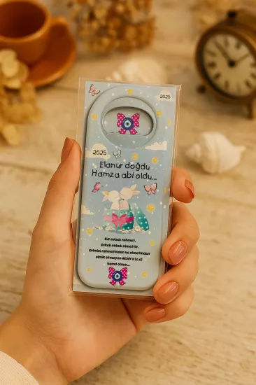 Kişiye Özel Kartlı Uzun Açacak Magnet | Bebek ve Özel Gün Hediyelikleri