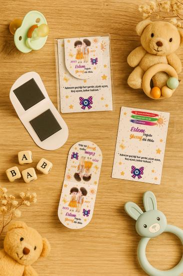 Kişiye Özel Bebek Hediyesi Mıknatıslı Kitap Ayracı