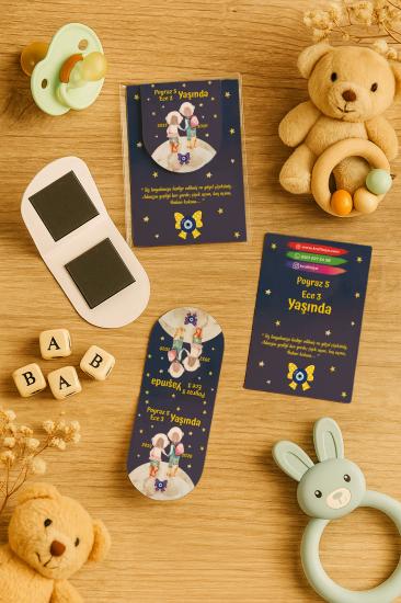 Kişiye Özel Bebek Hediyesi Mıknatıslı Kitap Ayracı