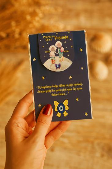 Kişiye Özel Bebek Hediyesi Mıknatıslı Kitap Ayracı