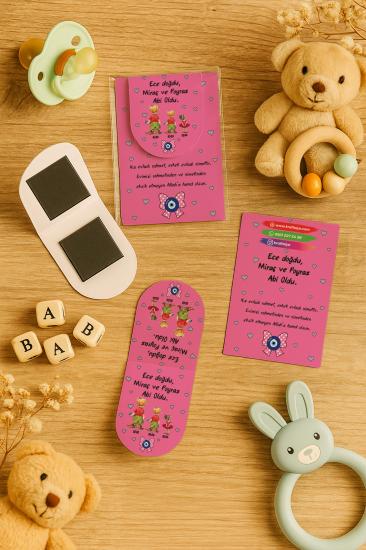 Kişiye Özel Bebek Hediyesi Mıknatıslı Kitap Ayracı