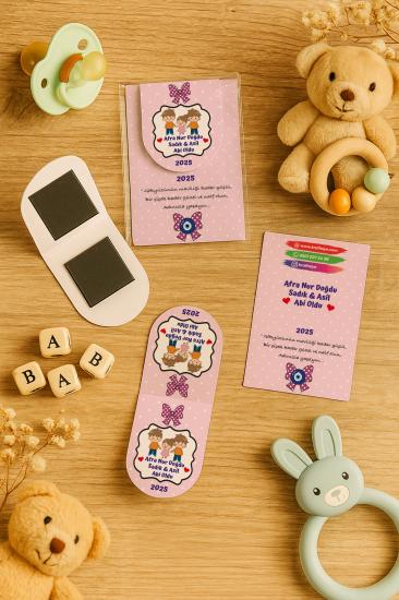 Kişiye Özel Bebek Hediyesi Mıknatıslı Kitap Ayracı