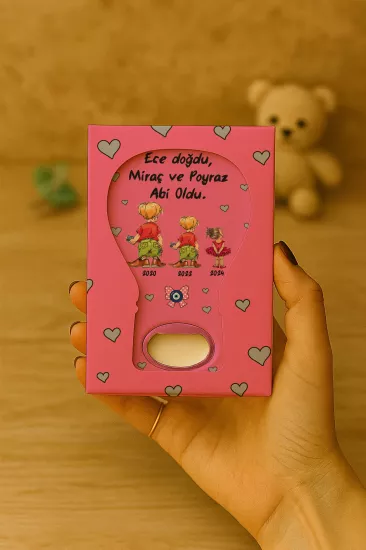 Kutulu Balon Açacak Magnet – Yeni Doğan, Baby Shower, Doğum Günü, Diş Buğdayı Hediyesi