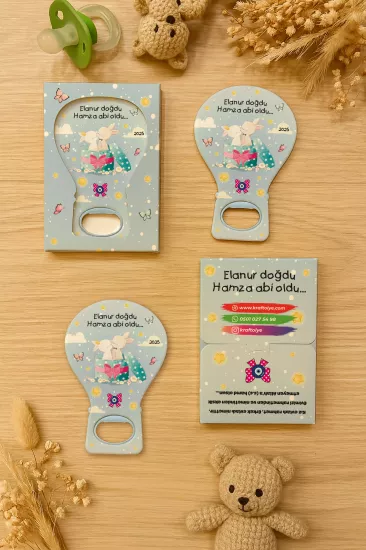 Kutulu Balon Açacak Magnet – Yeni Doğan, Baby Shower, Doğum Günü, Diş Buğdayı Hediyesi